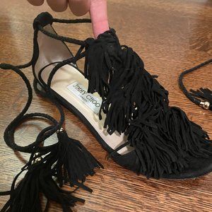 Jimmy Choo Black Suede Flats